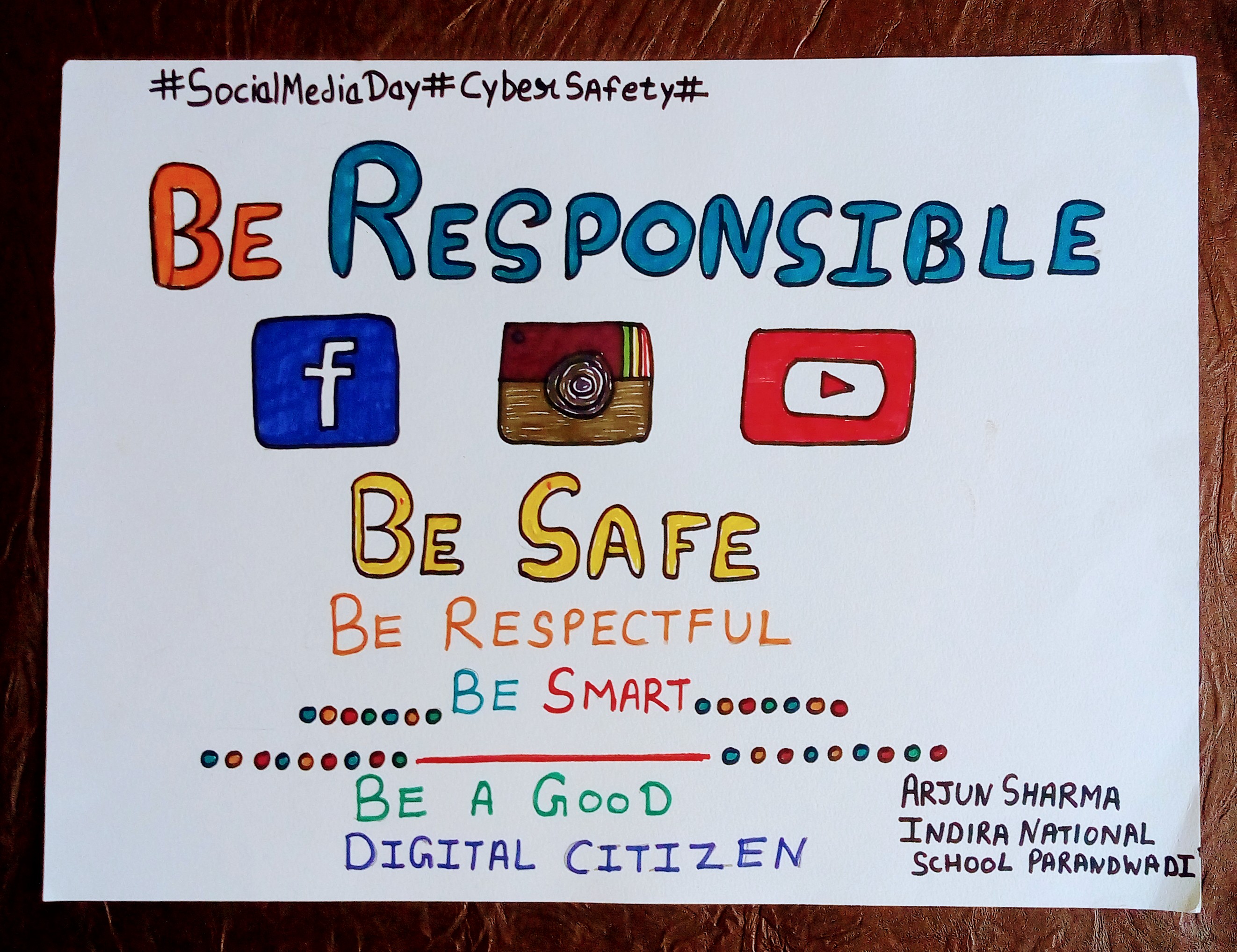 #Socially Responsible Social Media Day Posters Gallery, Social Media Awareness Week, Tips and Ideas for School on Cyber Safety, Social Media Day Posters by schools children students Cyber Warrior Student Ambassadors, NexSchools.com –largest Cyber Safety campaign among schools children youth